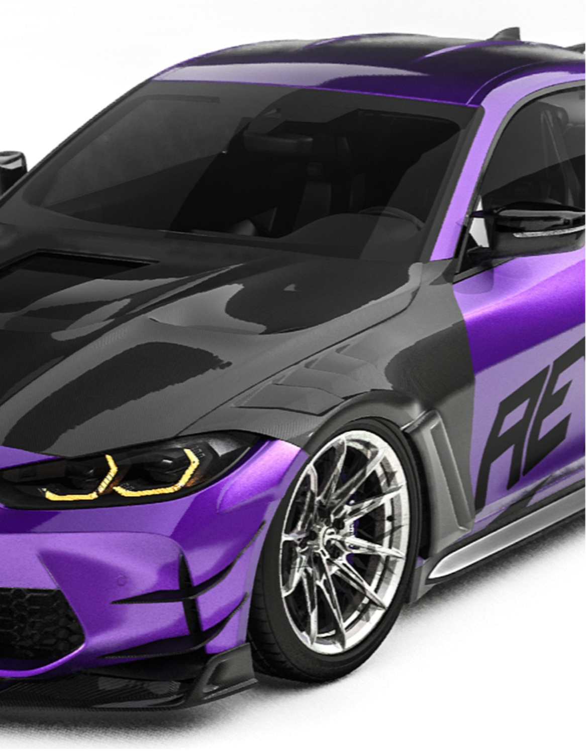 BMW M4 / M4C / M4CS G82 G83 2021-ON with Aftermarket Parts - ART Widebody Front Fenders Dry Pre-preg Carbon Fiber from ArmorExtend