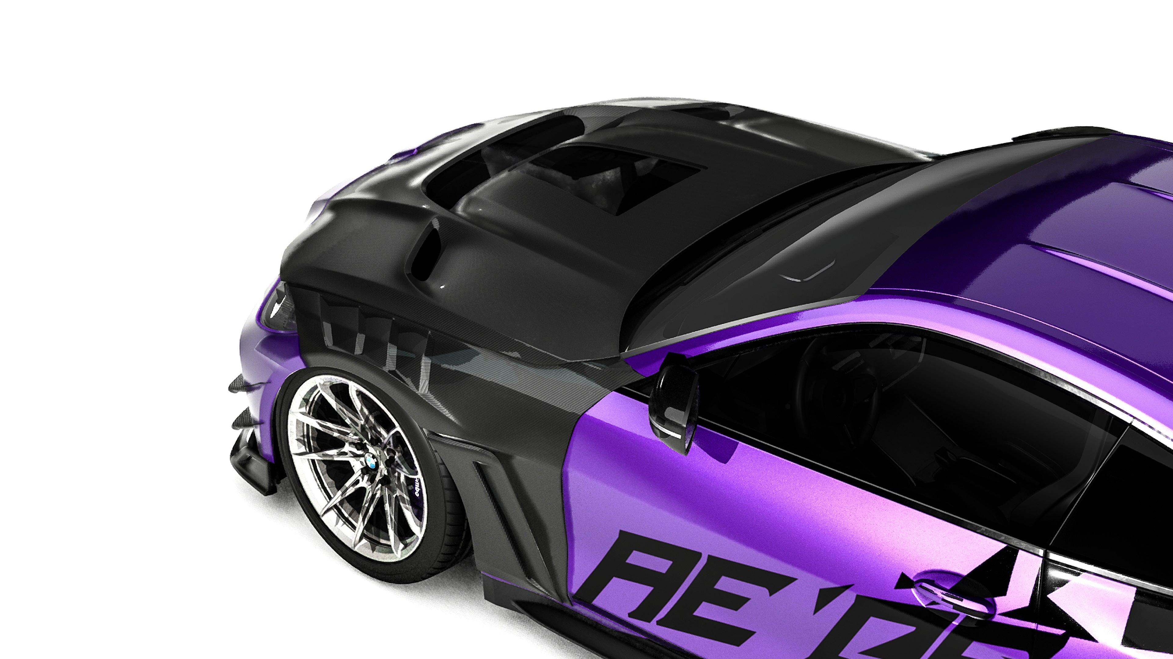 BMW M4 / M4C / M4CS G82 G83 2021-ON with Aftermarket Parts - ART Widebody Front Fenders Dry Pre-preg Carbon Fiber from ArmorExtend