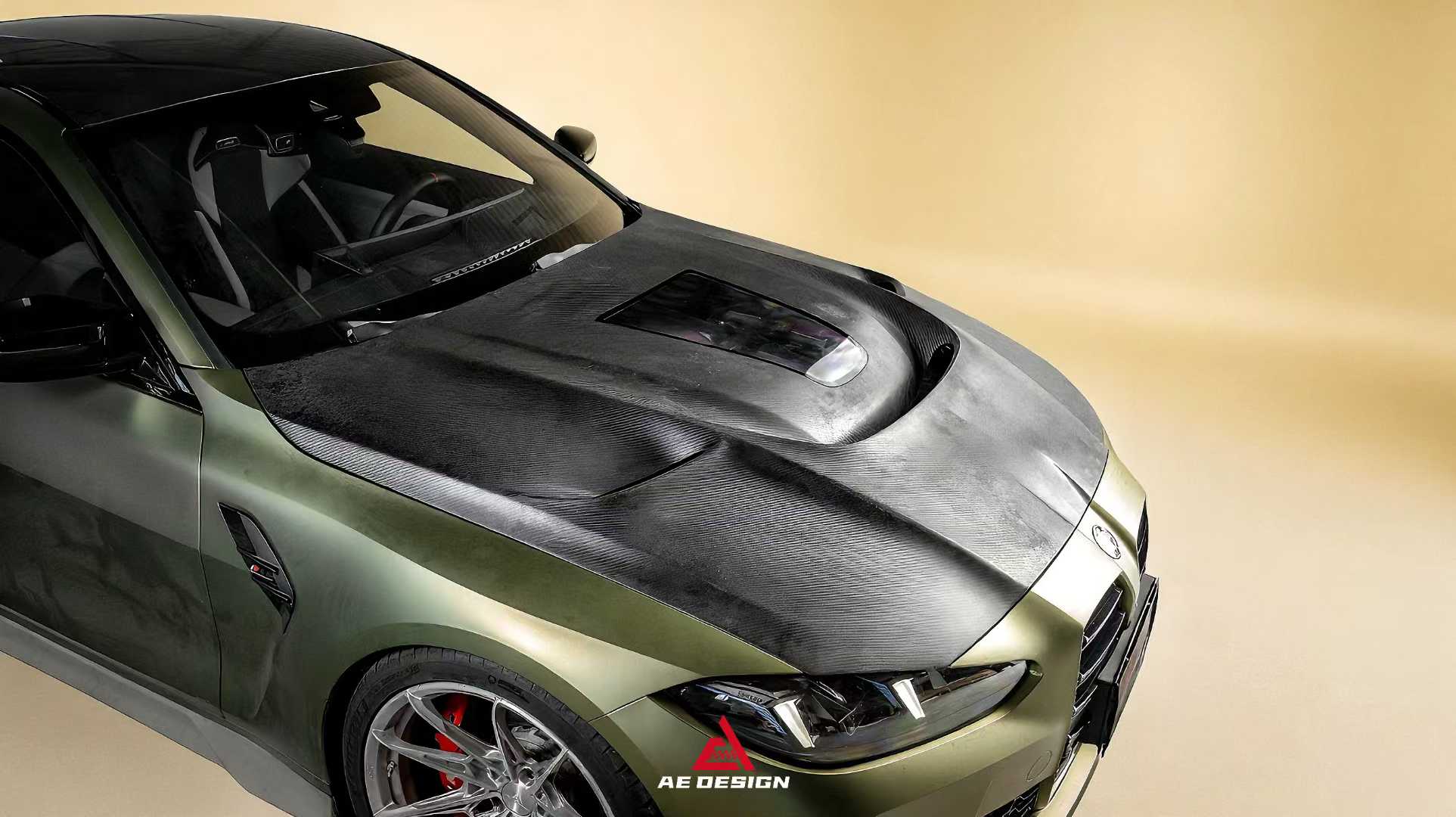 BMW M3CS M3C M3 G80 G81 2021-ON & M4CSL M4CS M4C M4 G82 G83 2021-ON with Aftermarket Parts - ART Vented Transparent Glass V2 Hood Bonnet Dry Pre-preg Carbon Fiber from ArmorExtend