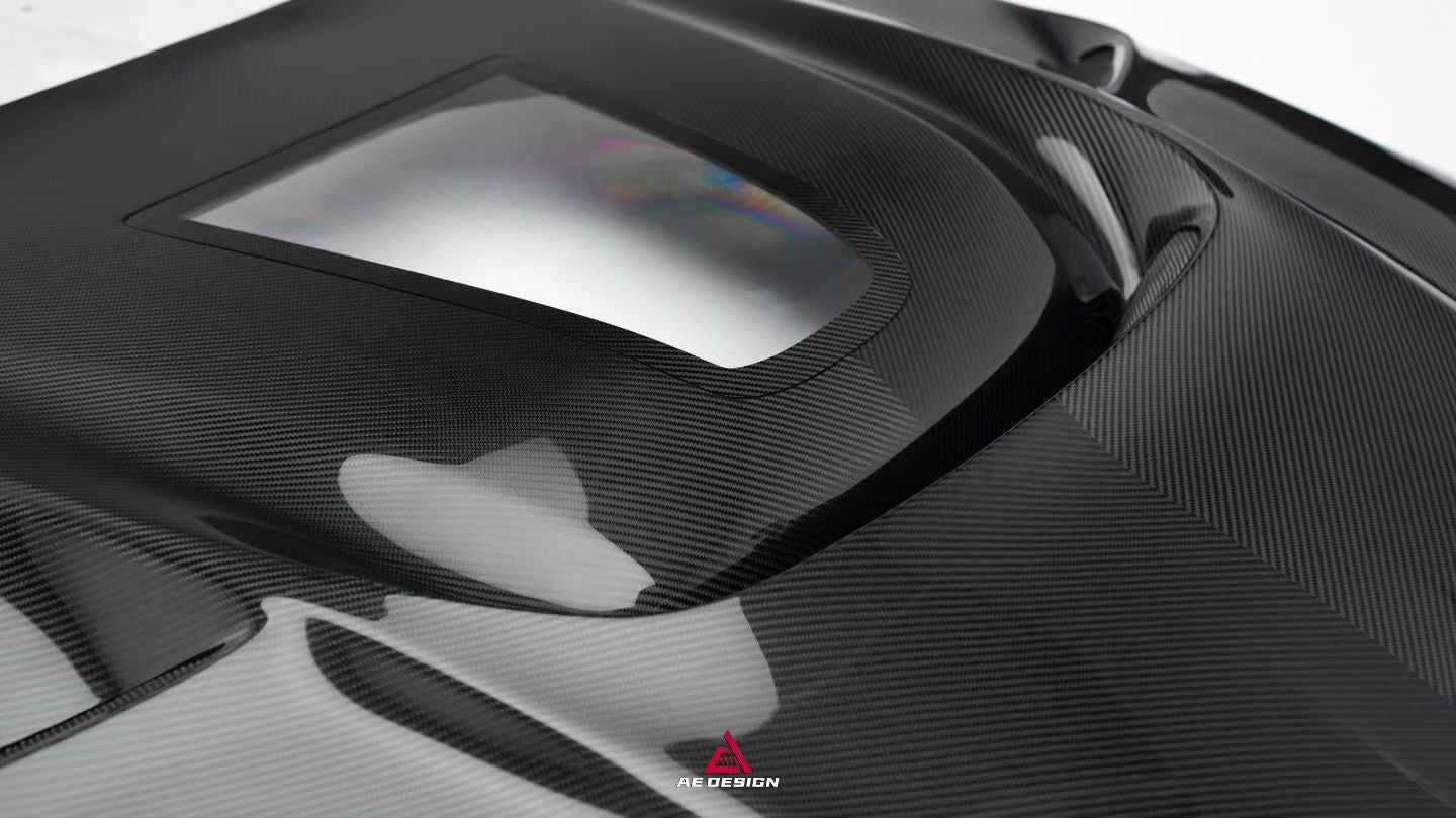 BMW M3CS M3C M3 G80 G81 2021-ON & M4CSL M4CS M4C M4 G82 G83 2021-ON with Aftermarket Parts - ART Vented Transparent Glass V2 Style Hood Bonnet Dry Pre-preg Carbon Fiber from ArmorExtend