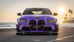 BMW M3 G80 G81 2021 2022 2023 2024 & M4 G82 G83 2021 2022 2023 2024 with Aftermarket Parts - AE V1 Style Front Lip Carbon Fiber from ArmorExtend