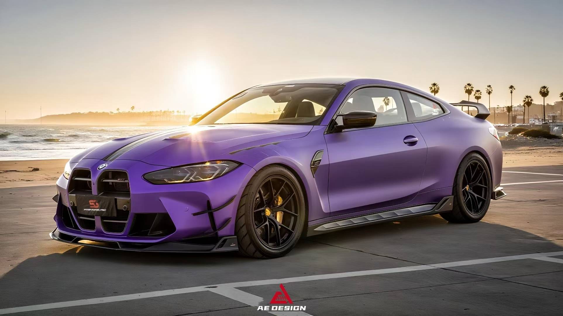 BMW M3 G80 G81 2021 2022 2023 2024 & M4 G82 G83 2021 2022 2023 2024 with Aftermarket Parts - AE V1 Style Front Lip Carbon Fiber from ArmorExtend