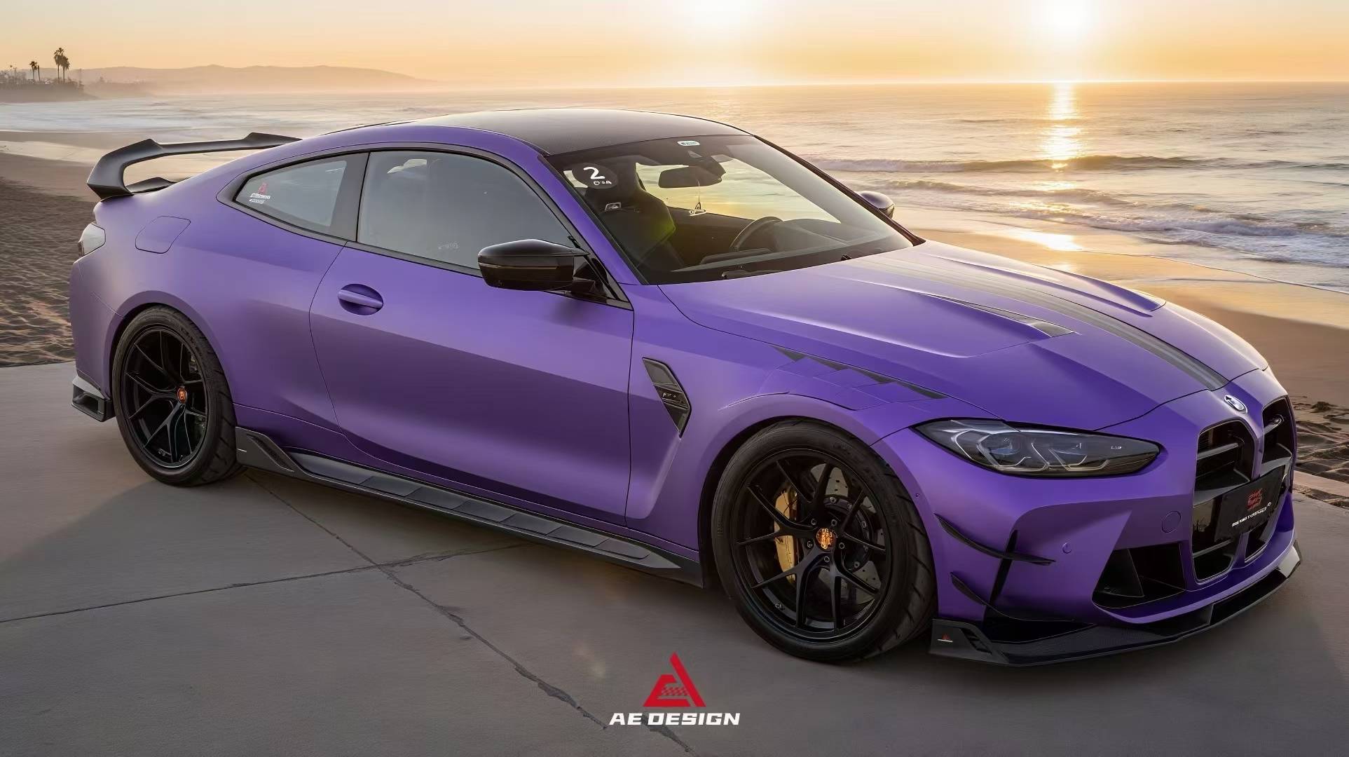 BMW M3 G80 G81 2021 2022 2023 2024 & M4 G82 G83 2021 2022 2023 2024 with Aftermarket Parts - AE V2 Style Front Canards Carbon Fiber from ArmorExtend