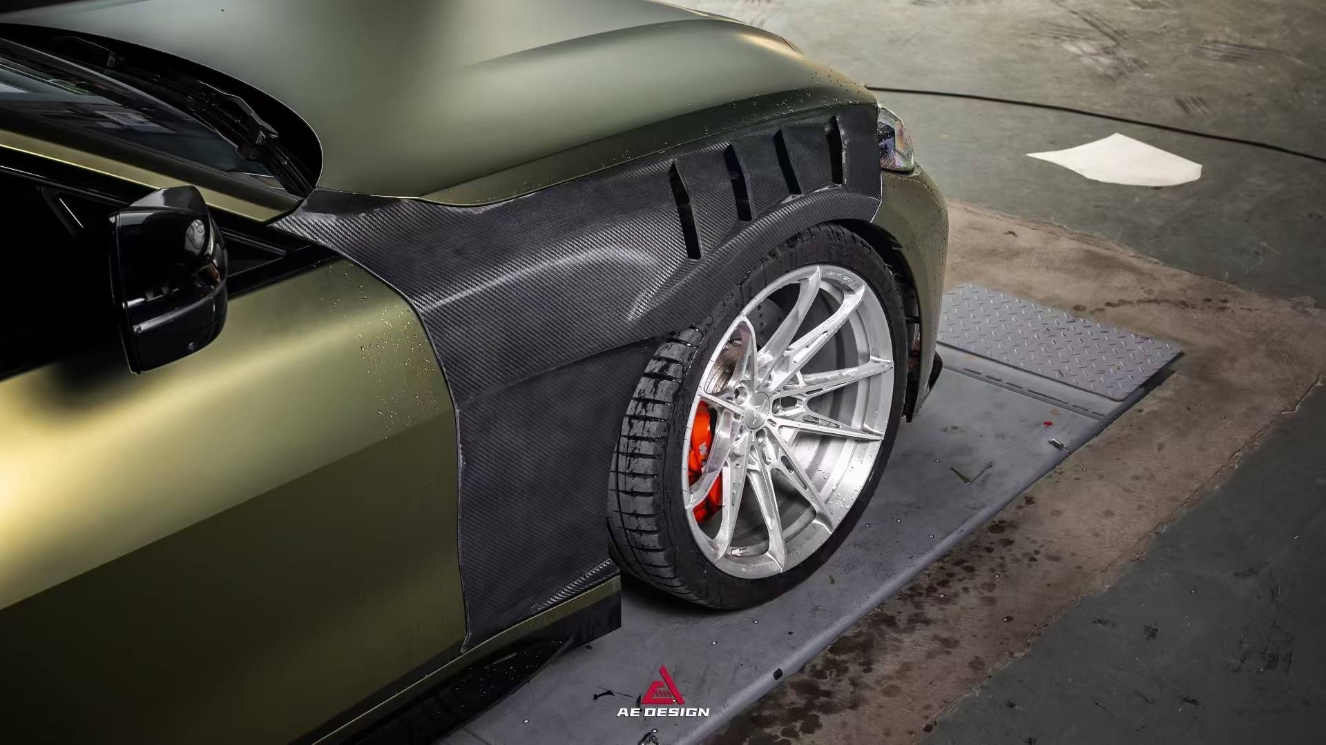 BMW M3 G80 G81 2021 2022 2023 2024 & M4 G82 G83 2021 2022 2023 2024 with Aftermarket Parts - AE Style Front Fenders Pre-preg Carbon Fiber from ArmorExtend