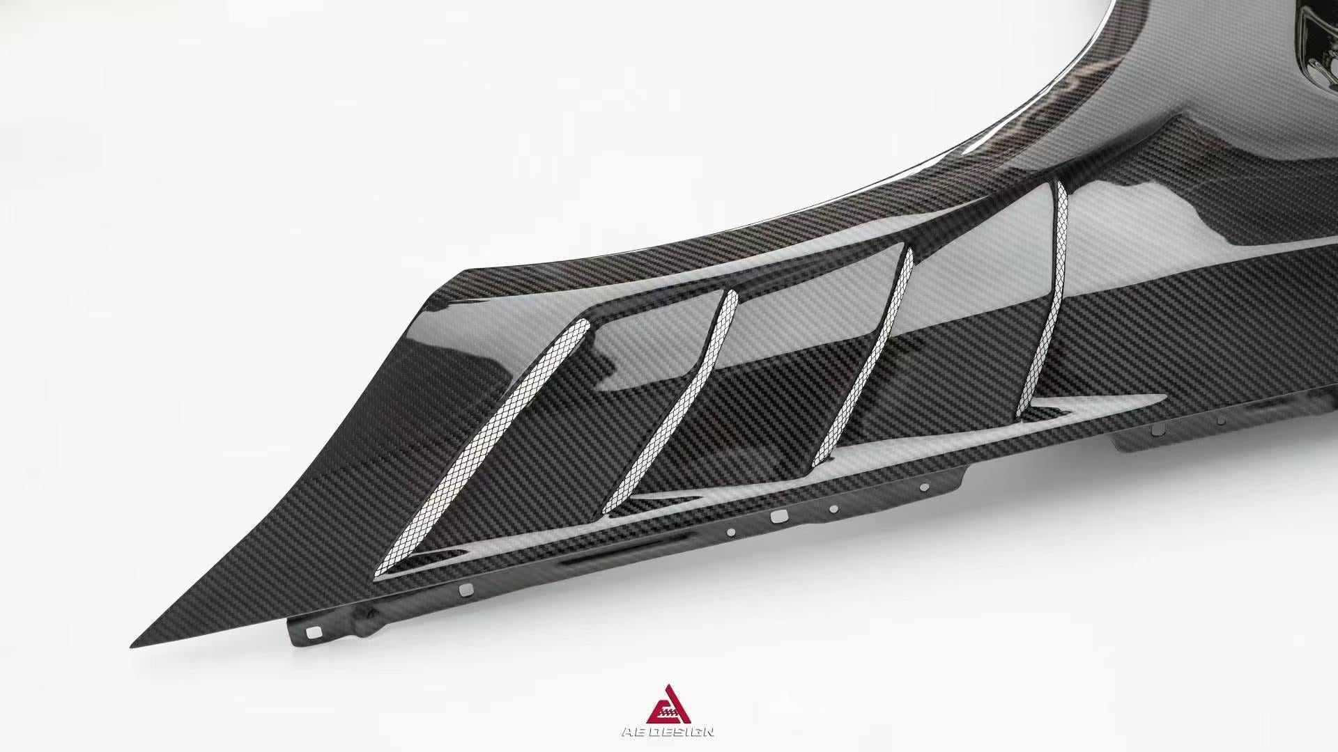 BMW M3 G80 G81 2021 2022 2023 2024 & M4 G82 G83 2021 2022 2023 2024 with Aftermarket Parts - AE Style Front Fenders Pre-preg Carbon Fiber from ArmorExtend