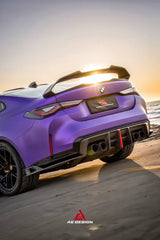 BMW M3 G80 G81 2021 2022 2023 2024 & M4 G82 G83 2021 2022 2023 2024 with Aftermarket Parts - AE V2 Style Rear Diffuser & Canards Carbon Fiber from ArmorExtend