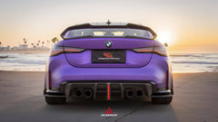 BMW M3 G80 G81 2021 2022 2023 2024 & M4 G82 G83 2021 2022 2023 2024 with Aftermarket Parts - AE V2 Style Rear Diffuser & Canards Carbon Fiber from ArmorExtend