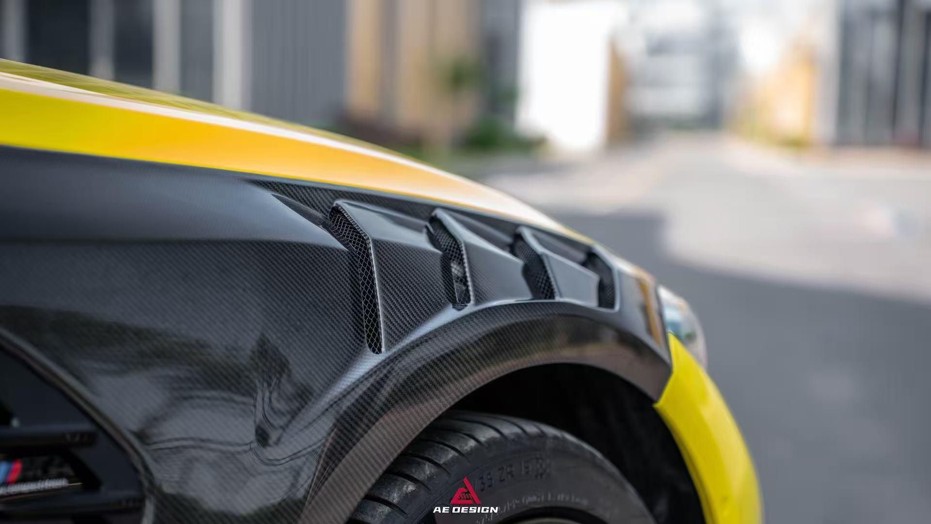 BMW M3 G80 G81 2021 2022 2023 2024 & M4 G82 G83 2021 2022 2023 2024 with Aftermarket Parts - AE Style Front Fenders Carbon Fiber from ArmorExtend