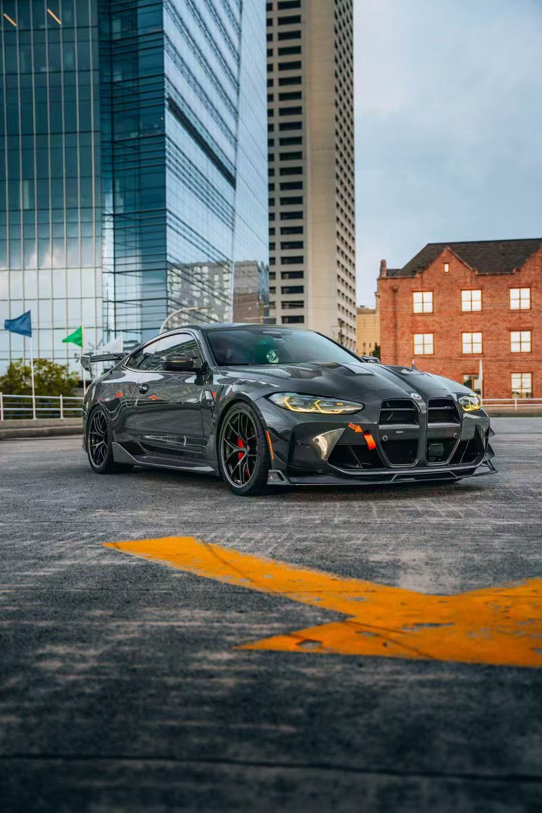 BMW M3 G80 G81 2021 2022 2023 2024 & M4 G82 G83 2021 2022 2023 2024 with Aftermarket Parts - AE Style Front Fenders Pre-preg Carbon Fiber from ArmorExtend