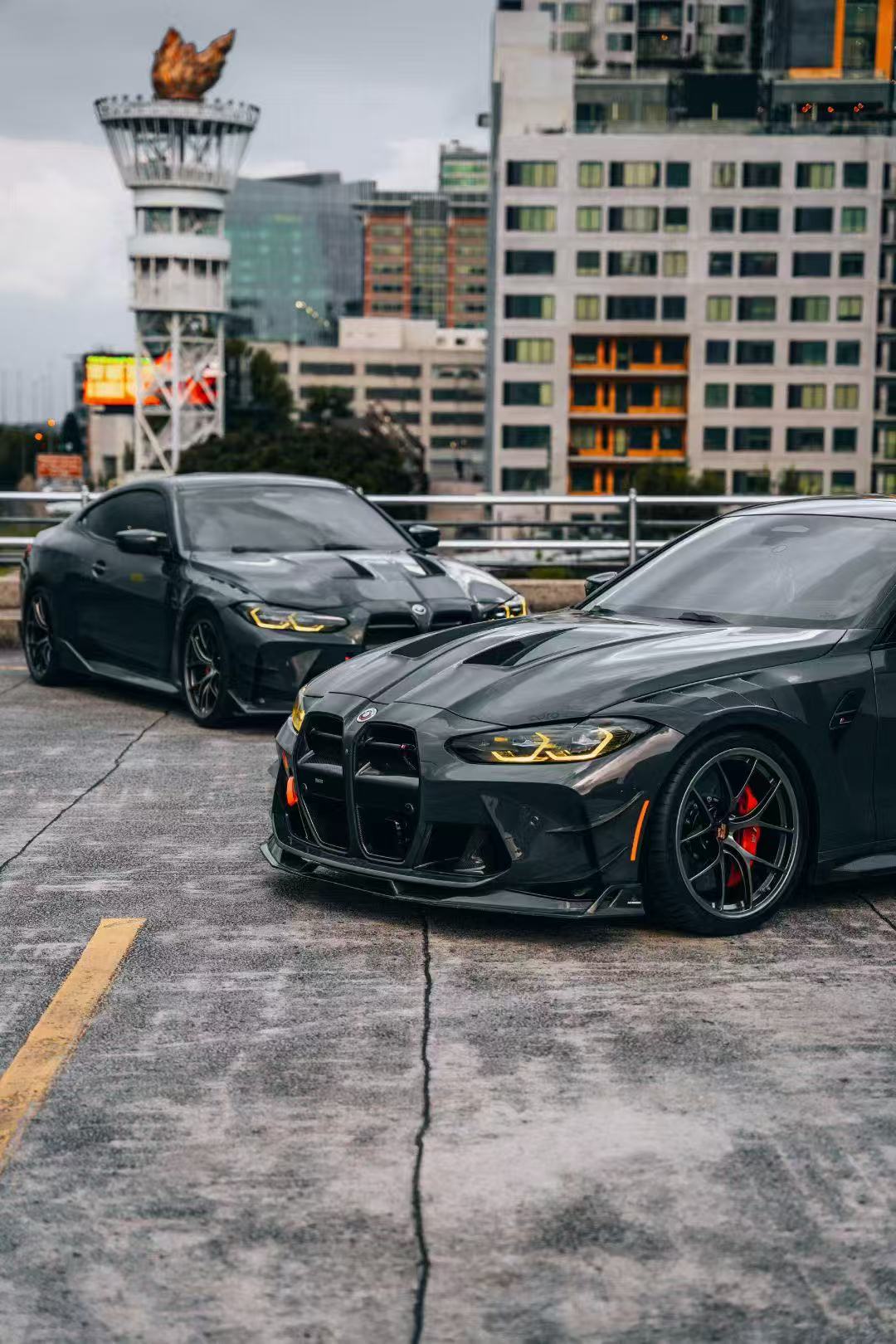 BMW M3 G80 G81 2021 2022 2023 2024 & M4 G82 G83 2021 2022 2023 2024 with Aftermarket Parts - AE Style Front Fenders Pre-preg Carbon Fiber from ArmorExtend