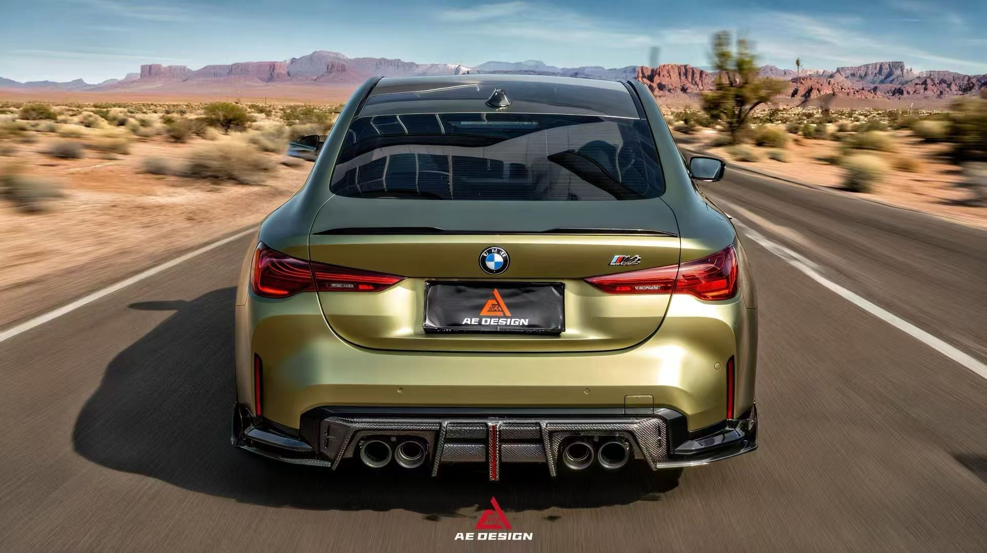 BMW M3 G80 G81 & M4 G82 G83 2021-ON with Aftermarket Parts - V3 Rear Diffuser & Rear Canards Dry Pre-preg Carbon Fiber from ArmorExtend 