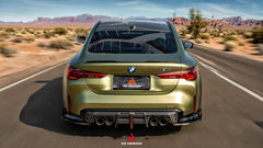 BMW M3 G80 G81 & M4 G82 G83 2021-ON with Aftermarket Parts - V3 Rear Diffuser & Rear Canards Dry Pre-preg Carbon Fiber from ArmorExtend 
