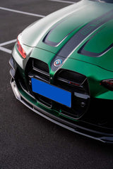 BMW M3 G80 G81 2021 2022 2023 2024 & M4 G82 G83 2021 2022 2023 2024 with Aftermarket Parts - AE V2 Style Front Lip Pre-preg Carbon Fiber from ArmorExtend