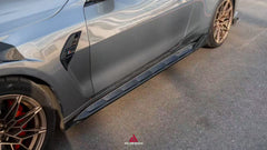 BMW M3 G80 G81 2021 2022 2023 2024 & M4 G82 G83 2021 2022 2023 2024 with Aftermarket Parts - AE Style Side Skirts Carbon Fiber from ArmorExtend