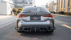 BMW M3 G80 G81 & M4 G82 G83 2021-ON with Aftermarket Parts - V3 Rear Diffuser & Rear Canards Dry Pre-preg Carbon Fiber from ArmorExtend
