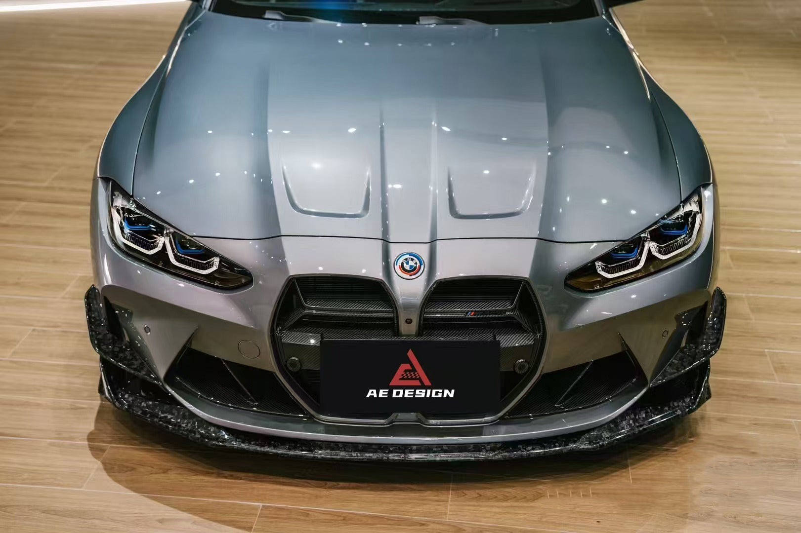 BMW M3 G80 G81 2021 2022 2023 2024 & M4 G82 G83 2021 2022 2023 2024 with Aftermarket Parts - AE V2 Style Front Lip?Carbon Fiber from ArmorExtend