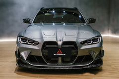 BMW M3 G80 G81 2021 2022 2023 2024 & M4 G82 G83 2021 2022 2023 2024 with Aftermarket Parts - AE V2 Style Front Lip?Carbon Fiber from ArmorExtend