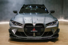 BMW M3 G80 G81 2021 2022 2023 2024 & M4 G82 G83 2021 2022 2023 2024 with Aftermarket Parts - AE V2 Style Front Lip Carbon Fiber from ArmorExtend