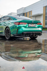 BMW M3 G80 G81 & M4 G82 G83 2021-ON with Aftermarket Parts - V3 Rear Diffuser & Rear Canards Dry Pre-preg Carbon Fiber from ArmorExtend