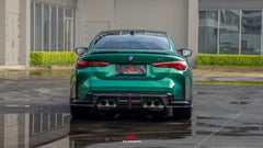 BMW M3 G80 G81 & M4 G82 G83 2021-ON with Aftermarket Parts - V3 Rear Diffuser & Rear Canards Dry Pre-preg Carbon Fiber from ArmorExtend
