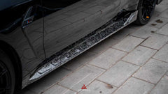 BMW M3 G80 G81 2021 2022 2023 2024 & M4 G82 G83 2021 2022 2023 2024 with Aftermarket Parts - AE Style Side Skirts Carbon Fiber from ArmorExtend