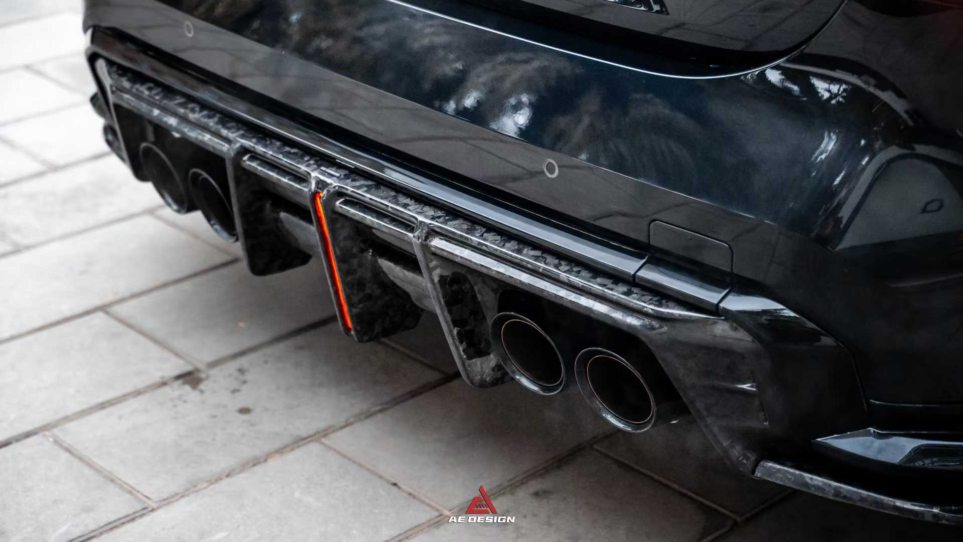 BMW M3 G80 G81 & M4 G82 G83 2021-ON with Aftermarket Parts - V3 Rear Diffuser & Rear Canards Dry Pre-preg Carbon Fiber from ArmorExtend