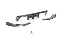BMW M3 G80 G81 & M4 G82 G83 2021-ON with Aftermarket Parts - V3 Rear Diffuser & Rear Canards Dry Pre-preg Carbon Fiber from ArmorExtend