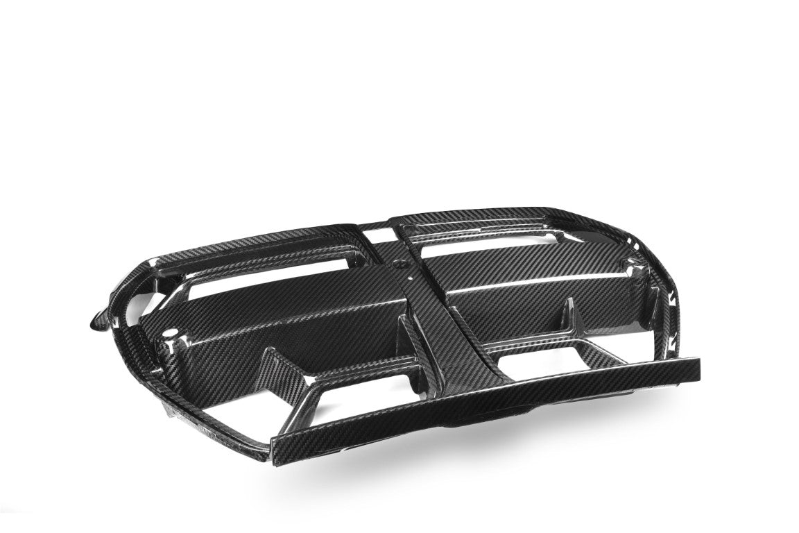BMW M3 M3C M3CS G80 G81 2021-ON & M4 M4C M4CS G82 G83 2021-ON with Aftermarket Parts - CSL / Without ACC & CSL / With ACC Front Kidney Grill Pre-preg Carbon Fiber from ArmorExtend