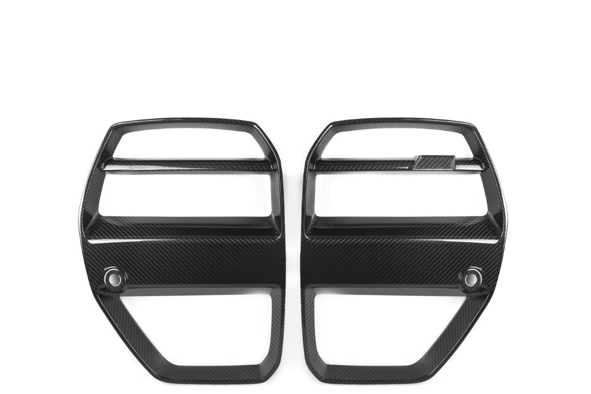 BMW M3 M3C M3CS G80 G81 2021-ON & M4 M4C M4CS G82 G83 2021-ON with Aftermarket Parts - V Style Front Kidney Grill Pre-preg Carbon Fiber from ArmorExtend