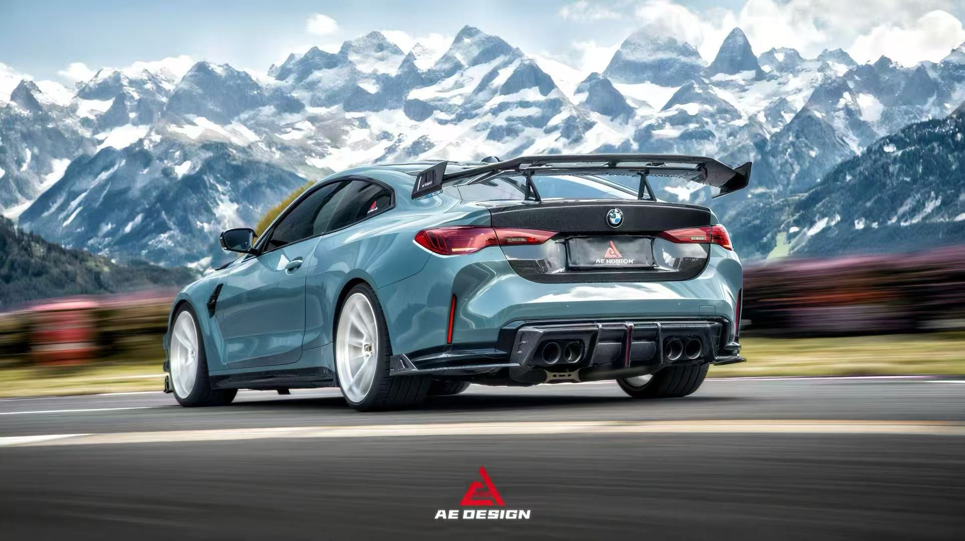 BMW M4 G82 2021-ON & 4 Series G22 430i M440i 2020-ON with Aftermarket Parts - GT Rear Wing Dry Pre-preg Carbon Fiber from ArmorExtend