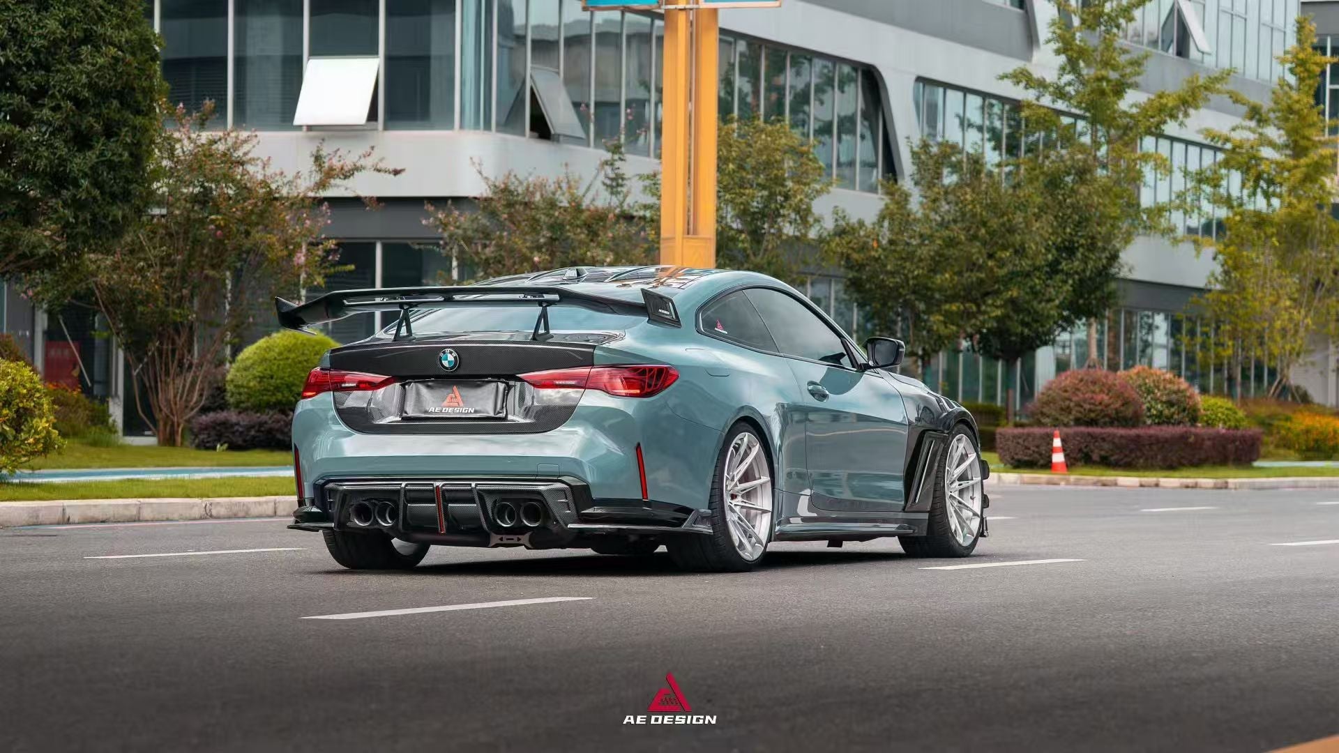 BMW M4 G82 2021-ON & 4 Series G22 430i M440i 2020-ON with Aftermarket Parts - GT Rear Wing Dry Pre-preg Carbon Fiber from ArmorExtend