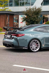 BMW M3 G80 &amp; M4 G82 2021-ON & 3 Series G20 330i M340i (Fits Both Pre-LCI & LCI) 2019 2020 2021 2022 2023 2024 & 4 Series G22 430i M440i 2020 2021 2022 2023 2024 with Aftermarket Parts - ART Style Trunk Lid Carbon Fiber from ArmorExtend