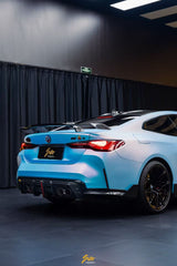 BMW M3 G80 G81 & M4 G82 G83 2021-ON with Aftermarket Parts - V3 Rear Diffuser & Rear Canards Dry Pre-preg Carbon Fiber from ArmorExtend