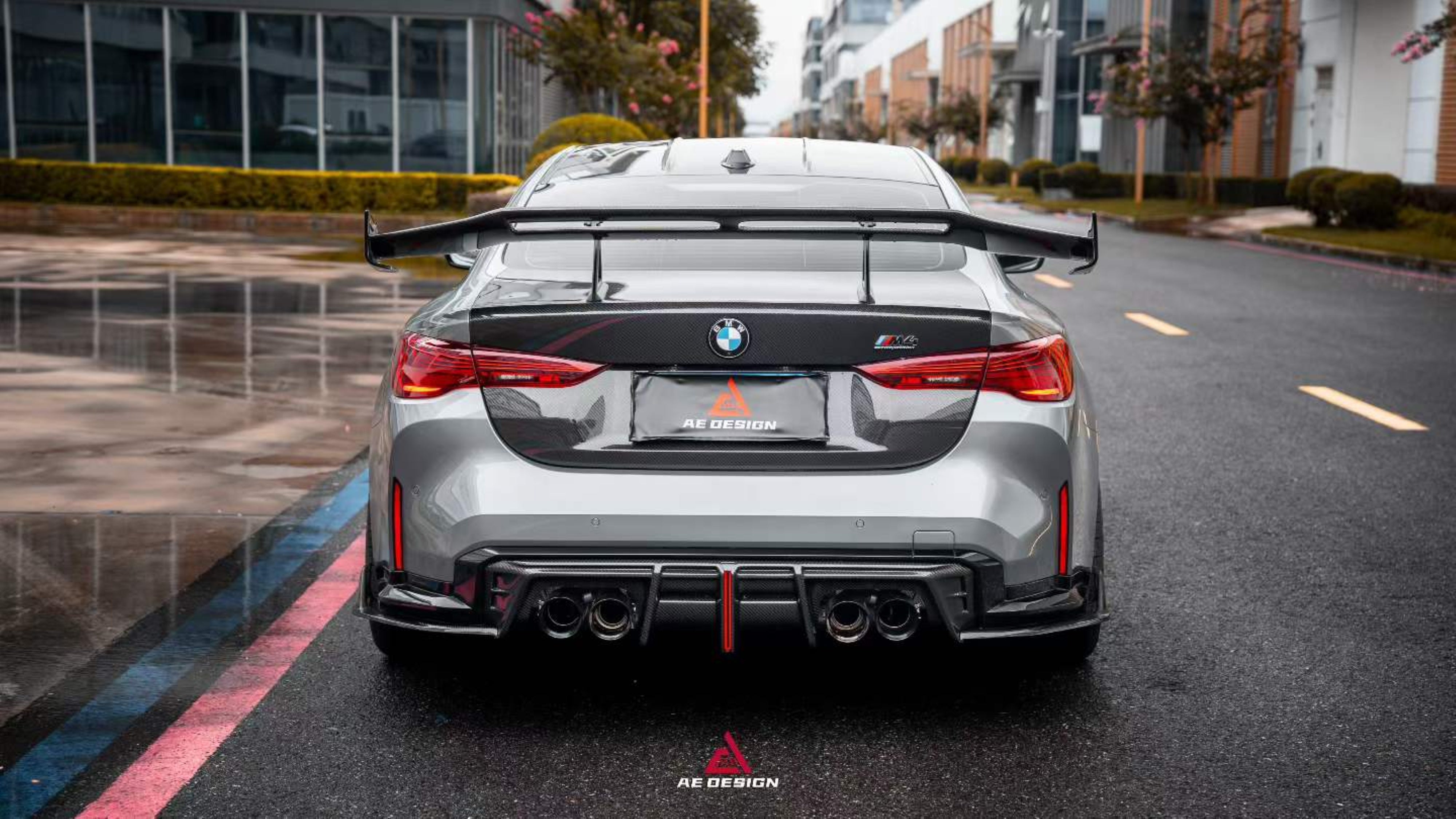 BMW M3 G80 G81 & M4 G82 G83 2021-ON with Aftermarket Parts - V3 Rear Diffuser & Rear Canards Dry Pre-preg Carbon Fiber from ArmorExtend