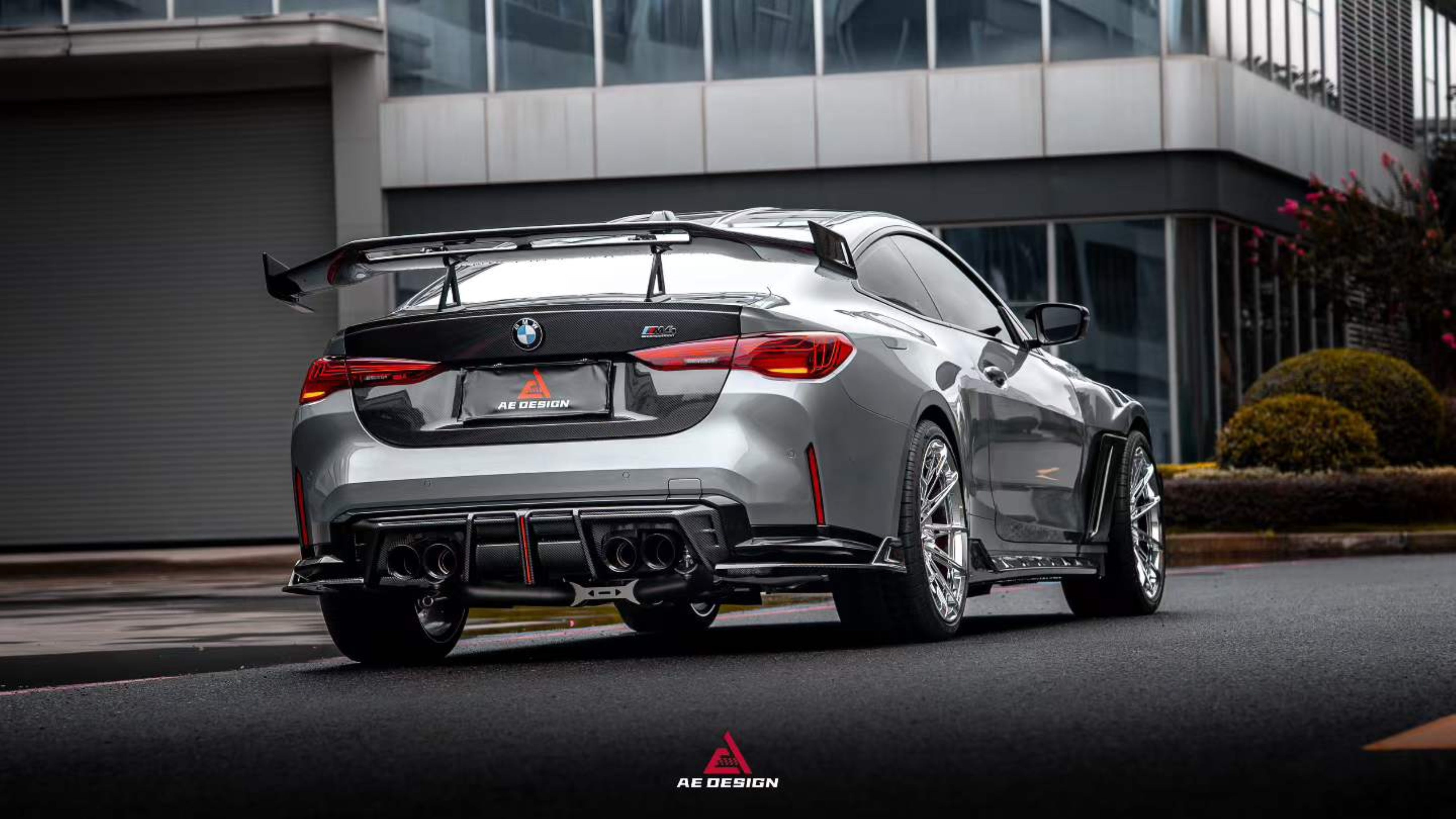 BMW M3 G80 G81 & M4 G82 G83 2021-ON with Aftermarket Parts - V3 Rear Diffuser & Rear Canards Dry Pre-preg Carbon Fiber from ArmorExtend