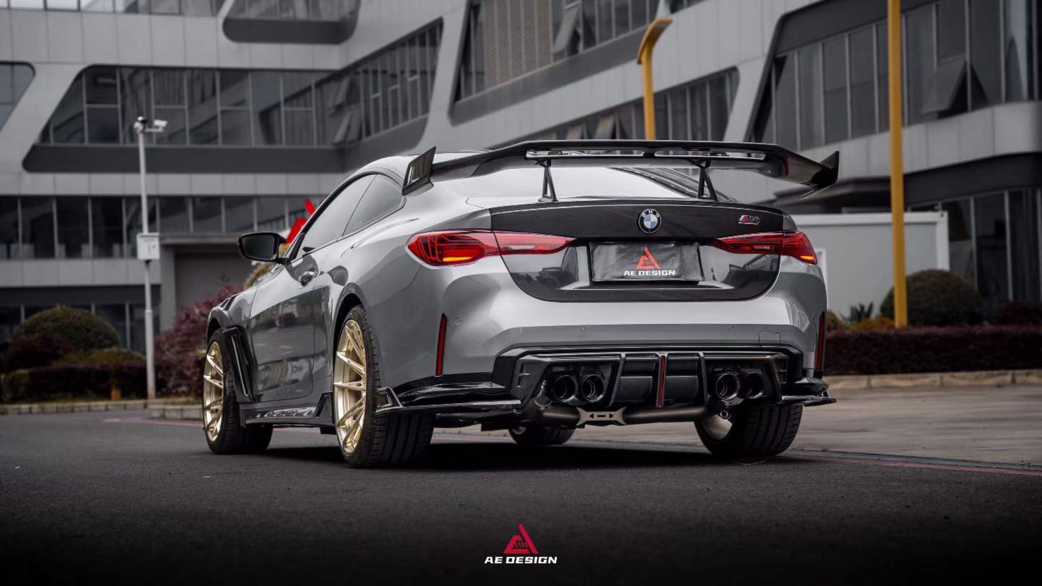 BMW M3 G80 G81 & M4 G82 G83 2021-ON with Aftermarket Parts - V3 Rear Diffuser & Rear Canards Dry Pre-preg Carbon Fiber from ArmorExtend