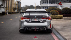 BMW M3 G80 G81 & M4 G82 G83 2021-ON with Aftermarket Parts - V3 Rear Diffuser & Rear Canards Dry Pre-preg Carbon Fiber from ArmorExtend