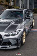 BMW M3 G80 G81 2021 2022 2023 2024 & M4 G82 G83 2021 2022 2023 2024 with Aftermarket Parts - AE V2 Style Front Canards Carbon Fiber from ArmorExtend