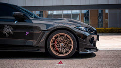 BMW M4 / M4C / M4CS G82 G83 2021-ON with Aftermarket Parts - ART Widebody Front Fenders Dry Pre-preg Carbon Fiber from ArmorExtend