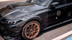 BMW M3 G80 G81 2021 2022 2023 2024 & M4 G82 G83 2021 2022 2023 2024 with Aftermarket Parts - AE Style Side Skirts Carbon Fiber from ArmorExtend