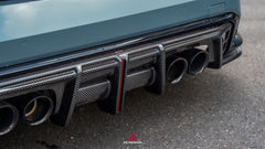 BMW M3 G80 G81 & M4 G82 G83 2021-ON with Aftermarket Parts - V3 Rear Diffuser & Rear Canards Dry Pre-preg Carbon Fiber from ArmorExtend