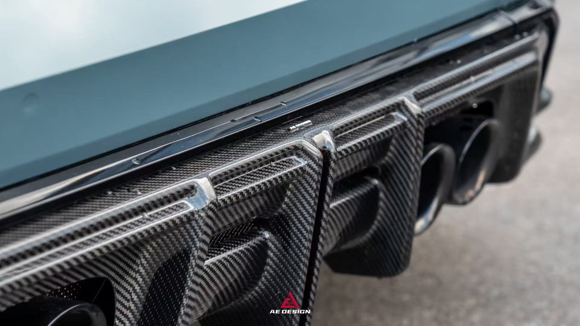 BMW M3 G80 G81 & M4 G82 G83 2021-ON with Aftermarket Parts - V3 Rear Diffuser & Rear Canards Dry Pre-preg Carbon Fiber from ArmorExtend