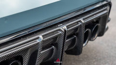 BMW M3 G80 G81 & M4 G82 G83 2021-ON with Aftermarket Parts - V3 Rear Diffuser & Rear Canards Dry Pre-preg Carbon Fiber from ArmorExtend