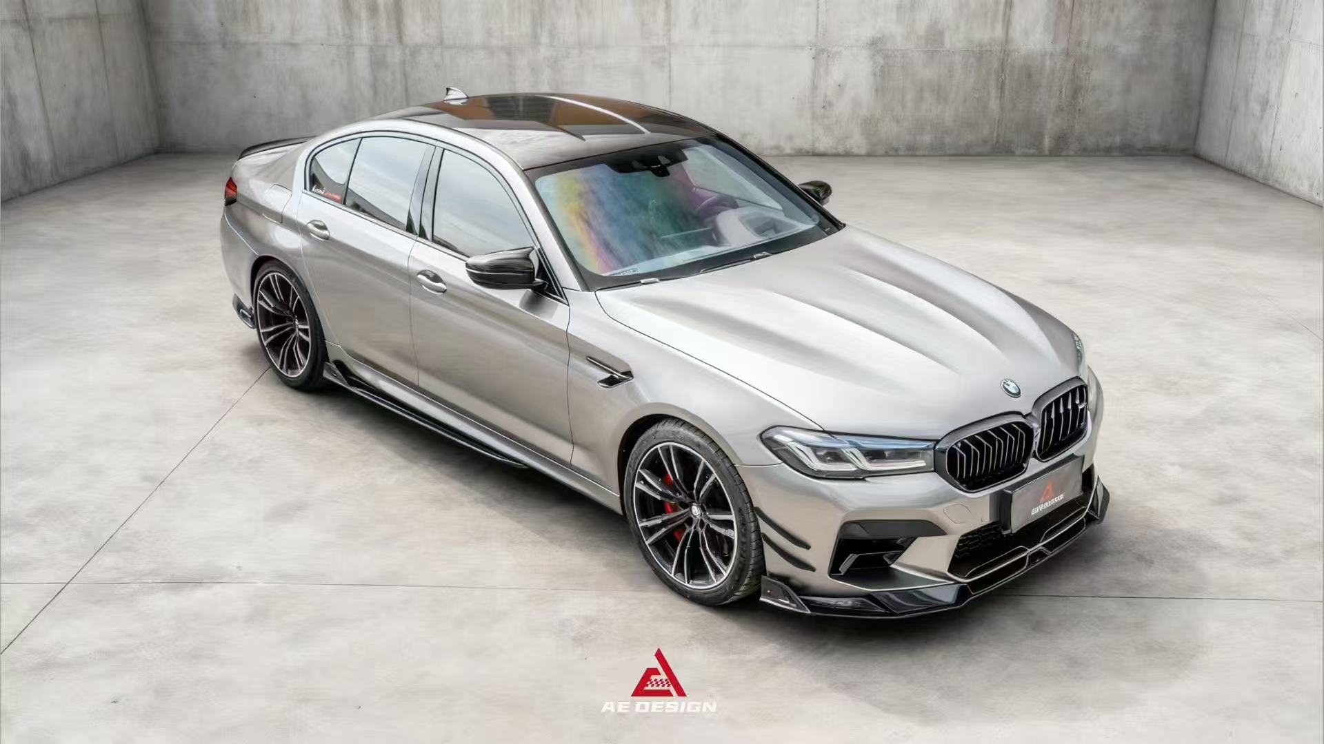 BMW M5/M5C F90 Pre-LCI 2018 2019 2020 & M5/M5C F90 LCI 2021 2022 2023 2024 with Aftermarket Parts - AE Front Canards Carbon Fiber from ArmorExtend