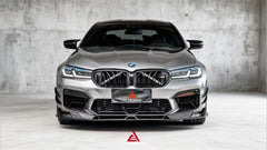 BMW M5/M5C F90 Pre-LCI 2018 2019 2020 & M5/M5C F90 LCI 2021 2022 2023 2024 with Aftermarket Parts - AE Front Canards Carbon Fiber from ArmorExtend