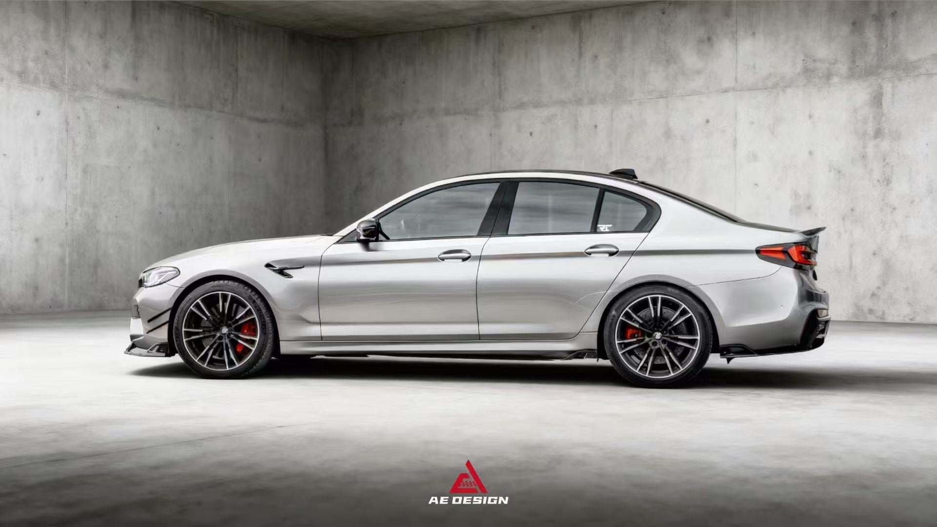 BMW M5/M5C F90 (Fits Both Pre-LCI & LCI) 2018 2019 2020 2021 2022 2023 2024 & 5 Series G30 540i (With M-Package Bumper) M550i (Fits Both Pre-LCI & LCI) 2017 2018 2019 2020 2021 2022 2023 2024 with Aftermarket Parts - AE Rear Diffuser Carbon Fiber from ArmorExtend