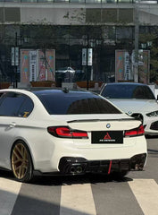 BMW M5/M5C F90 (Fits Both Pre-LCI & LCI) 2018 2019 2020 2021 2022 2023 2024 & 5 Series 540i M550i (With M-Package Bumper) G30 G31 (Fits Both Pre-LCI & LCI) 2017 2018 2019 2020 2021 2022 2023 2024 with Aftermarket Parts - AE Rear Diffuser & Canards ABS from ArmorExtend 