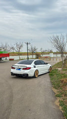 BMW M5/M5C F90 (Fits Both Pre-LCI & LCI) 2018-ON &?5 Series G30 540i M550i (With M-Package Bumper) G30 G31 (Fits Both Pre-LCI & LCI) 2017-ON with Aftermarket Parts - AE Style ABS Rear Diffuser & Rear Canards from ArmorExtend