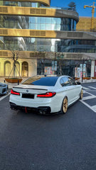 BMW M5/M5C F90 (Fits Both Pre-LCI & LCI) 2018-ON &?5 Series G30 540i M550i (With M-Package Bumper) G30 G31 (Fits Both Pre-LCI & LCI) 2017-ON with Aftermarket Parts - AE Style ABS Rear Diffuser & Rear Canards from ArmorExtend
