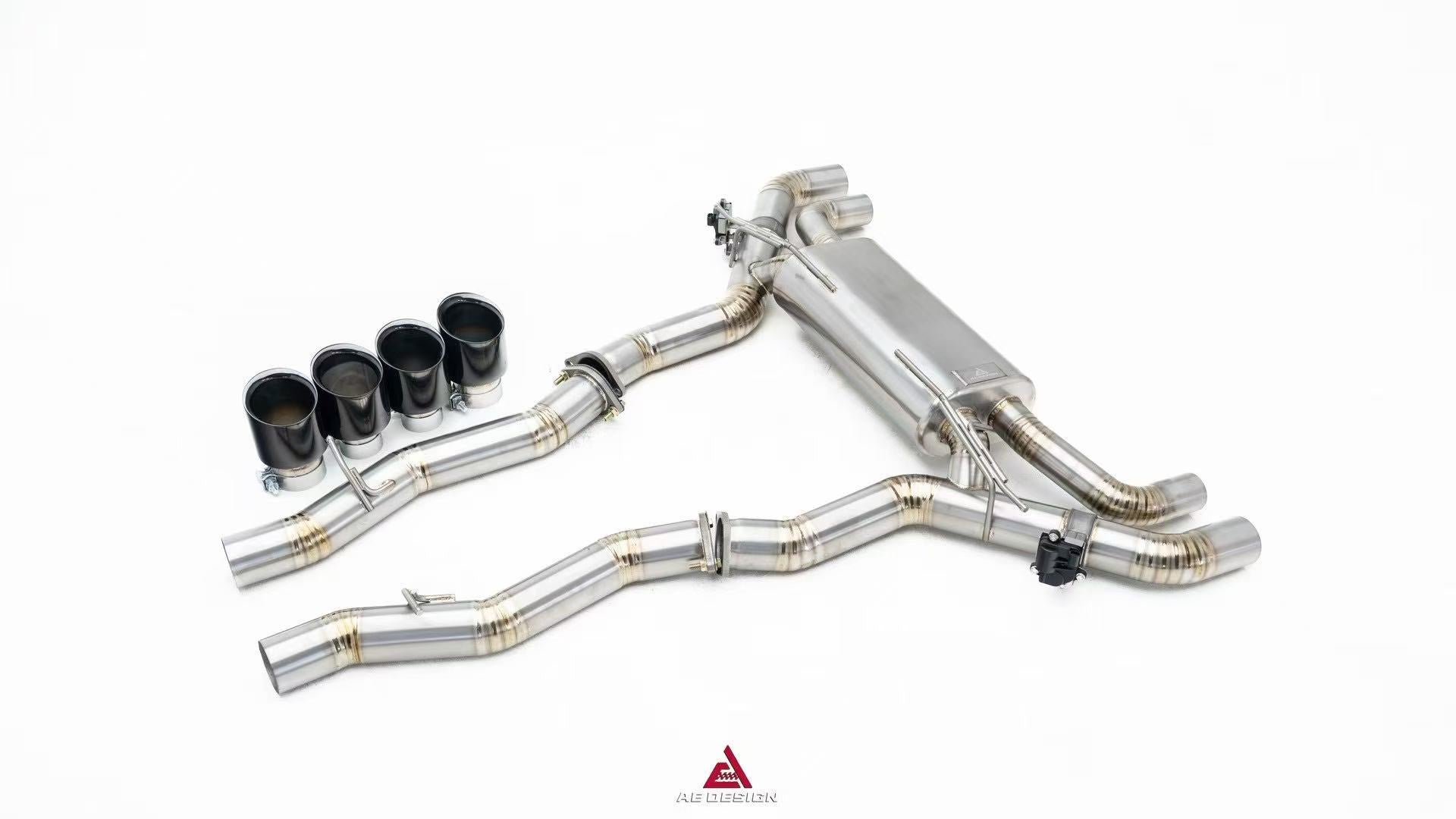 BMW M8 M8C F92 F93 2019-ON (4.4T) with Aftermarket Parts - Catback Exhaust with Valve Quadtips Stainless Steel / Titanium from ArmorExtend